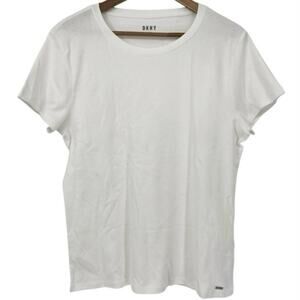 NEW DKNY Organic Cotton Basic Short Sleeve T Shirt White Size XXL Essential